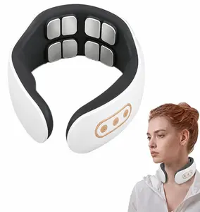 8-Head EMS Neck Massager, Electric Neck Massage Device with 9 Intensity Levels, USB Rechargeable Cervical Massager for Neck Pain Relief, Portable Neck Massager for Home Office Travel
