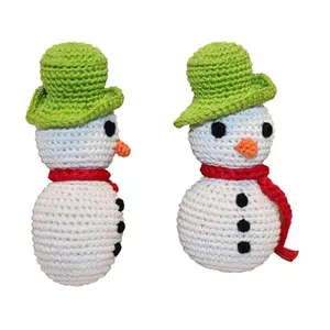 Knit Knacks Organic Cotton Pet, Dog & Cat Toy, "Frost The Snowman"