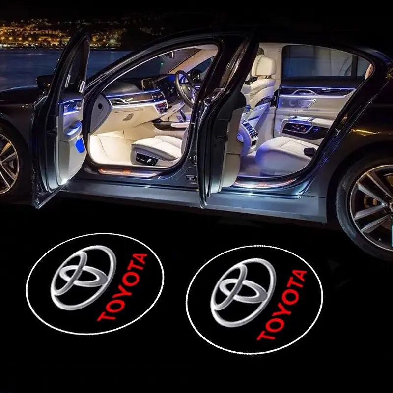 2pcs LED HD Car Door Welcome Light, Auto Logo Projector Lamps for Toyota Corolla Supra 86 Yaris Prius Camry Tacoma Venza Tundra Rav4 Auris, Led Car Lights