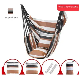 One-piece Coffee Striped Hammock Classic, Versatile, Comfortable, Durable, And A Must-have For Outdoor Leisure.