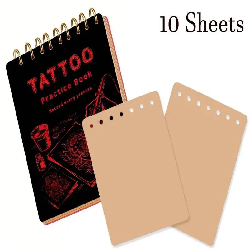 10-1pc 1MM Tattoo Practice Skin Thick Double-Sided Fake Beige - Individually Packaged Practice Skin, Natural Texture Design, Ideal For Tattoo Artists And Novices - For Professional Tattoo Studios - Portable, Tattoo Kit, Tattoo Supplies