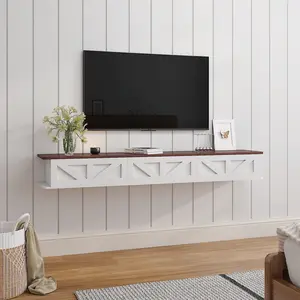 HedoAjim Retro Simple Farmhouse-Style Floating TV Stand - Hanging Wall Mount Base, Space-Saving Indoor Living Room Entertainment TV Stand, Tv Wall Mount
