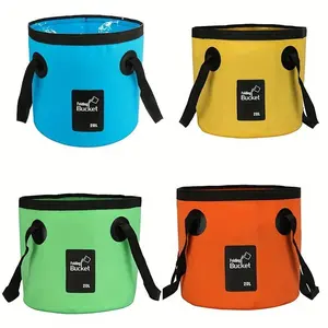 20L Portable Folding Water Storage Bucket, Durable PVC Water Bucket with Handle, Suitable for Camping, Fishing, Travel, Road Trip Essentials & Outdoor Gardening