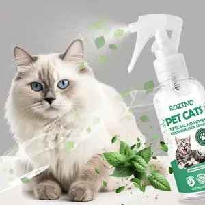 100ml Special No-Wash Odor Control Spray for Pet Cats, suitable for all types of cats, alcohol-free, contains peppermint ingredients, easily removes odors