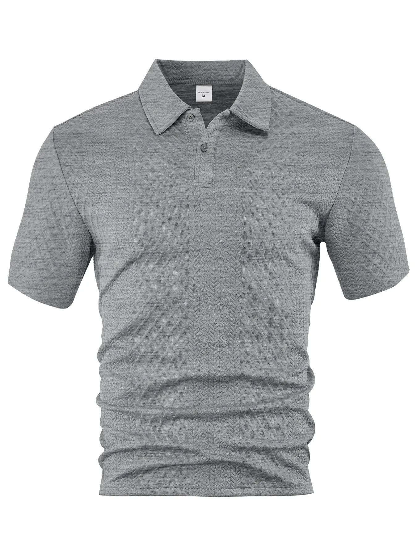 Men's Fashion Classic Plain Jacquard Polo Shirt, Breathable Casual Short Sleeve Top, Ideal for Daily Wear, Comfortable and Stylish Men's Clothing