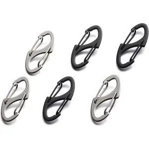 Mizeer Stainless Steel Anti Theft Zipper Clips - 6PCS Black and Silver