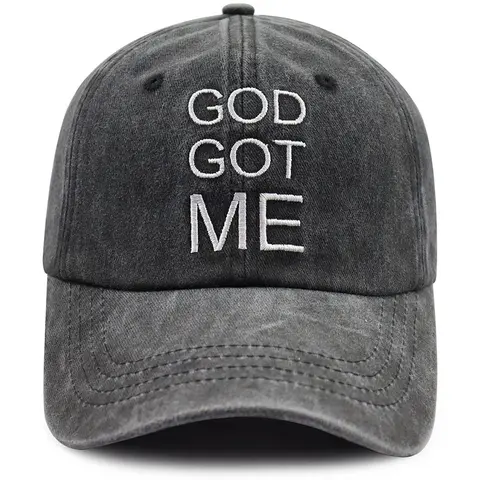 Women's Vintage Unisex Christian Baseball Cap - Funny "God Got Me" Jesus Cross Design, Religious Faith Gift for Birthday, Father's Day, Grandma, Parks Wear, Sohochic