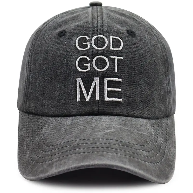 Women's Vintage Unisex Christian Baseball Cap - Funny "God Got Me" Jesus Cross Design, Religious Faith Gift for Birthday, Father's Day, Grandma, Parks Wear, Sohochic