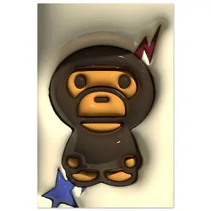 Luxury Baby Milo Focus - 3D - Art - Poster – Modern Wall Art for Living Room, Bed Room