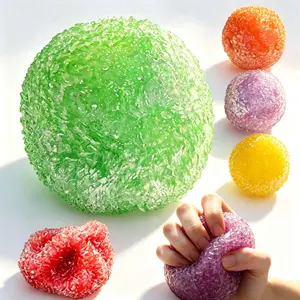 6cm Handmade Crystal Mochi Ball Squishies, Soft Stress Relief Fidget, Contains Sand, Produces A Rustling Sound , Stress Relief Gadgets, Fun Teen Girl Gifts Soft Stress Relief Fidget Sensory Grippie Set for Relaxation and Gift Giving-MM