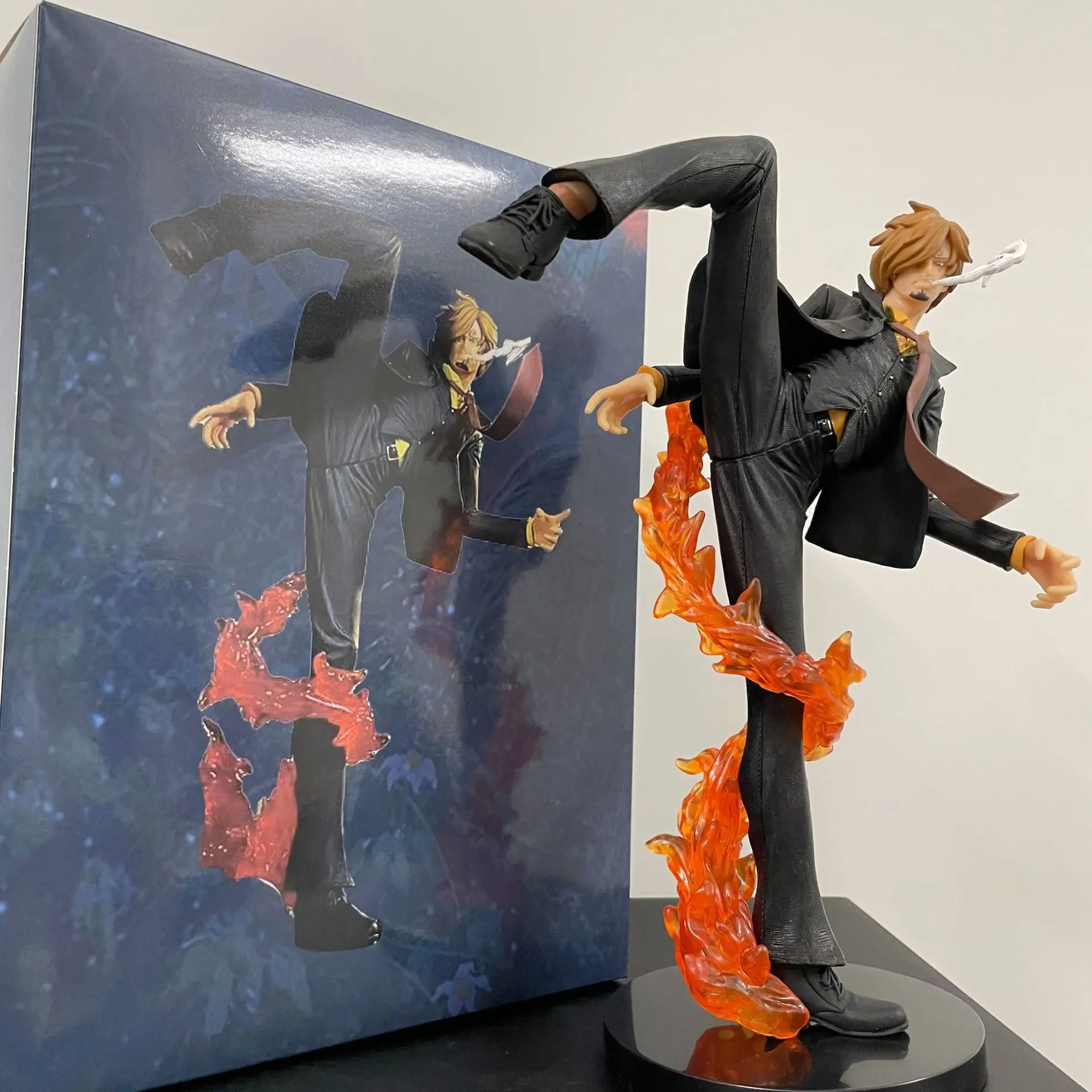 Sanji ("Black Leg") Anime Figure – Flaming Kick Pose (Merchandise/Gift/PC Case Ornament/Model Toy)