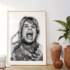Ozzy Osbourne Print, Fan Poster, Black And White Wall Art,Vintage Wall Art, Photograph Prints, Home Decor