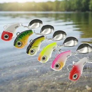 20g Mini Spoon Wobbler Sinking Bass Fishing Lure Kit - Rustproof Long Cast Design with Treble Hook, Multi-Scenario High Sensitivity Tackle Upgrade, 6 Color Options for Metal VIB Vibration Rotating Lure