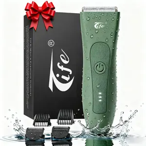 Tife TF Premium Electric Body Hair Trimmer - Face Waterproof Wet & Dry Groomer with 3-in-1 Bikini Trimmer, Anti-Cut Blades, 20 Uses Battery, Comfort Design for Pubic, Underarms, Legs