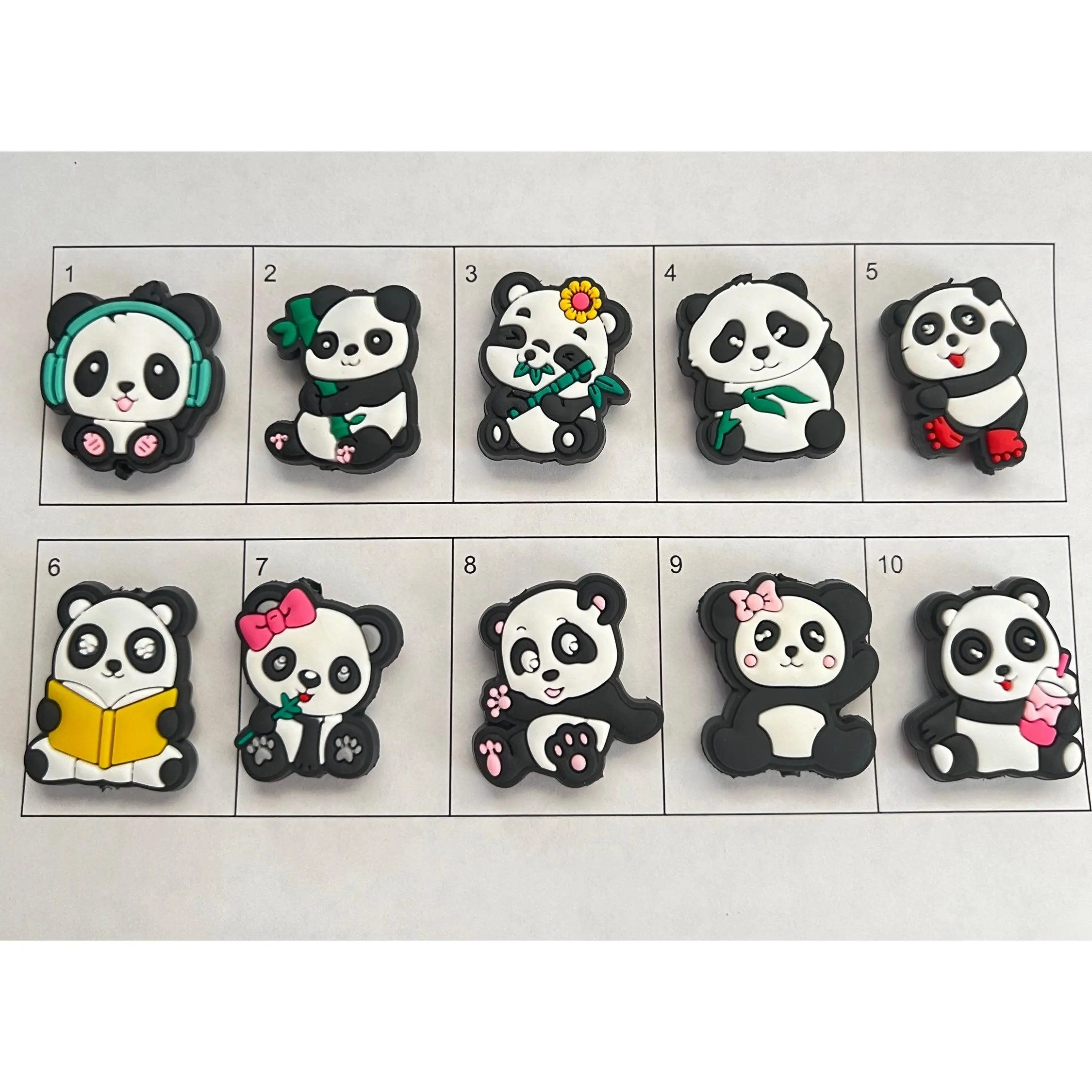 F/B6- (1)PC Choose your Style PANDA Bear Silicone Focal Bead