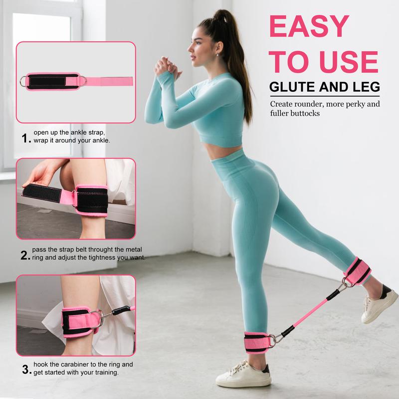 6 pcs Adjustable AnkleBands Resistance Bands for Women & Men ,Workout Equipment for Leg and Hip Training , AnkleStrap with Exercise Bands and TPE Band