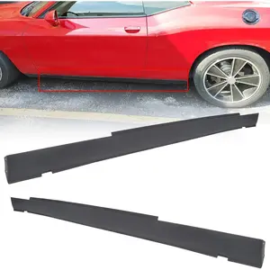 Door Exterior Rocker Panel Guard Molding Trim Rail Compatible with 2008-2014 Dodge Challenger Side Skirt Extension Body Kit Replacement Pair