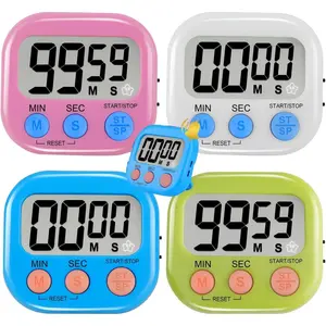 4- Multi-Function Digital Timers with Visual Display for , Ideal for Kitchen Cooking, Egg Timer, Classroom Use, Study, Work, and Exercise  -  Not Included