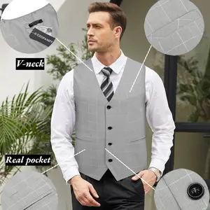COOFANDY Men's Casual Business Vests Lightweight Waistcoat Slim Fit Suit Vest