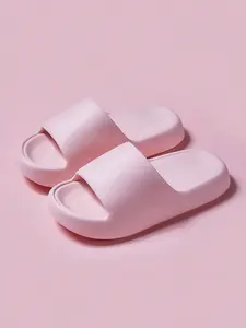 Fashionable Eva Unisex Home Slippers for Couples, Lightweight Breathable Casual Design, Thick Anti-Slip Sole for Comfort, Versatile for Home and Beach Use