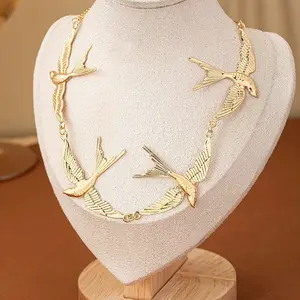 Jewelry Necklace Female Collarbone Chain Flock of Birds Simple Personality Temperament Flying Bird Elegant Neck Chain Female