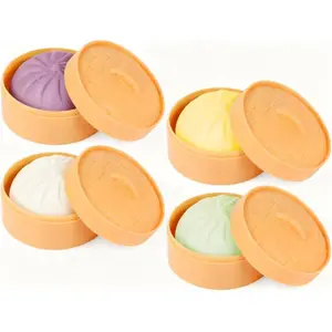 Giant Baozi Squishy Toy with Steamer, Steamed Bun Dumpling Squishy Stress Reliever, Soft Slow-Rising Dumpling Fidget for Stress Relief, Fun Fidget Toy for Adults & Kids