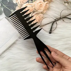 Shark Tooth Comb Wide Teeth Curly Hair Brush Large Teeth Detangling Texture Comb for Wavy Wet Thick Hair Wig Salon Stylist Tool Detangling Hairbrush Hair Styling Combs
