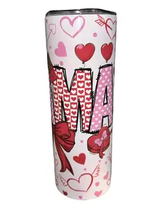 MAMA Valentines Day - V-Day - VDay - 20oz oz 20 oz. 20oz. - Skinny Straight Sublimation Tumbler - Amy's Tumbler Junkies - Your Favorite Tumbler Shop!