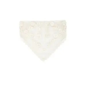 For Love & Lemons Floral Crochet Headscarf in White