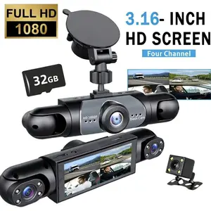 ✅Protect Your Rideshare! 4 Channel Dash Cam | 32GB + WiFi + Night Vision🚗 Non-rechargeable, must be used while plugged in.