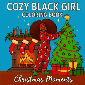 Cozy Black Girl Coloring Book Christmas Moments: A Merry Xmas Collection with Self-Care Rituals, Hairstyles, and Relaxing Hygge Vibes for Adults and Teens - 35+ Full Pages Holiday Designs Paperback