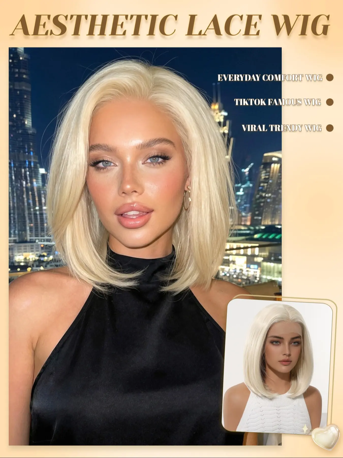 13x4 HD Lace Wig 12" Straight Bob | Pure Platinum Blonde Heat Resistant Synthetic Wig Breathable Cap Heat Resistant Wigs Lace Front Wigs