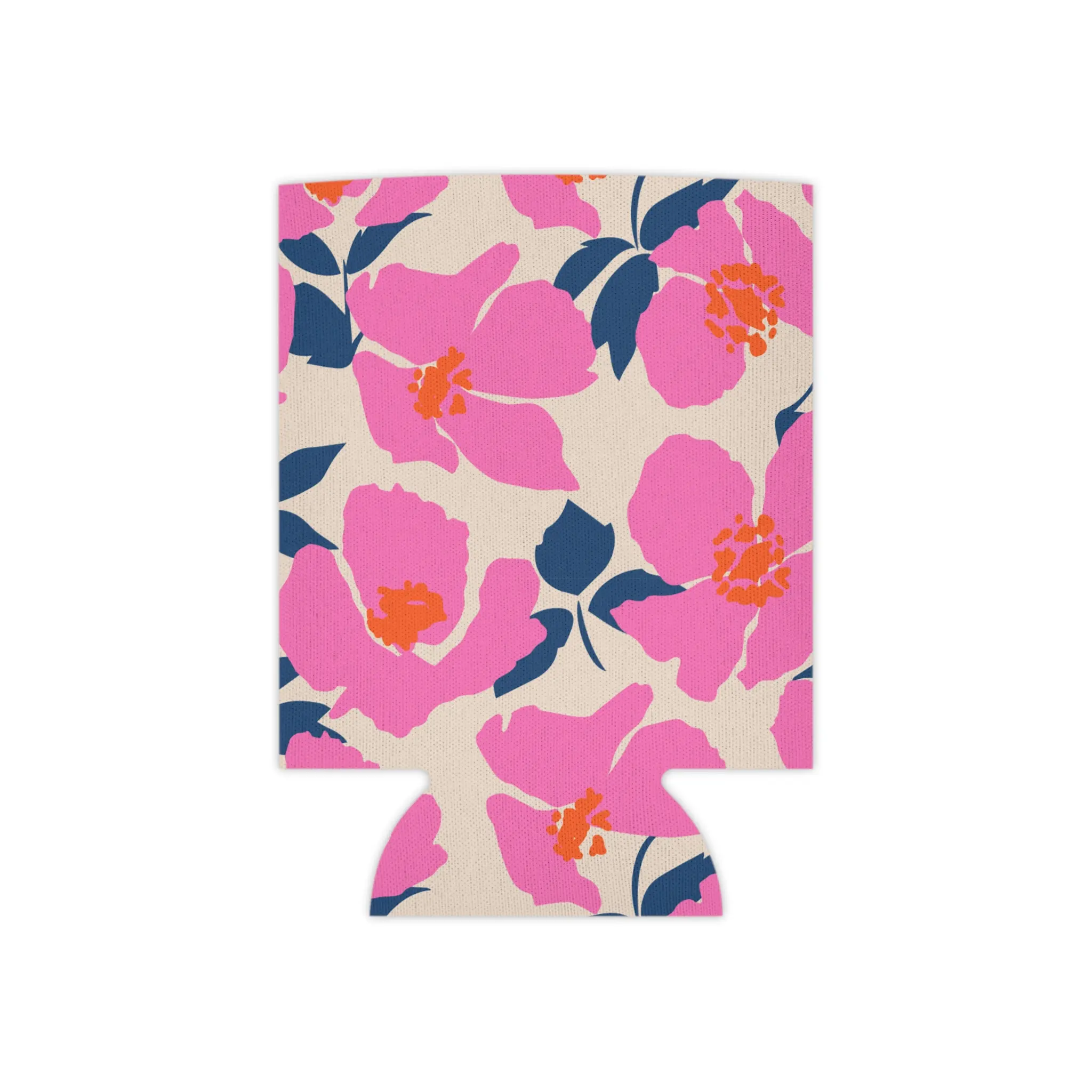 Clara Faye Lightweight Neoprene Can Cooler - Pink Blossom Drink Holder for Regular Cans