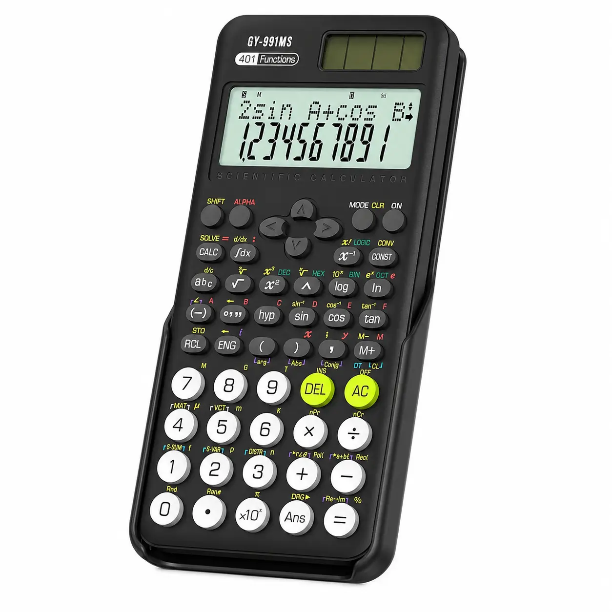 【Back To School】NEWYES Scientific Calculator for Students, AC0401 2-Line Math Calculator with Dust Cover, Middle and High School Supplies for Sudents, Solar Panel, Portable