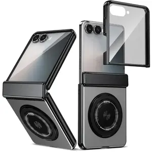 360° Rotating Ring Stand Magnetic Hinge Protective Case For Samsung Galaxy Z Flip 7 FE 6 5 4 3 With Screen Film Shockproof Cover
