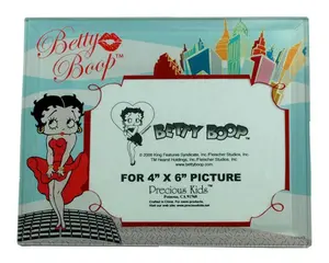 212 MAIN Precious Kids Betty Boop Glass Picture Frame - 4x6 in Rectangular, Cool Breeze Decor, Photo Display Pack (Model 32002)