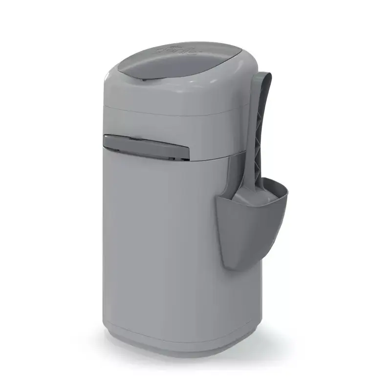 Litter Genie Design Pail Cat Waste Container System - 4pc Grey Odor Control with Scoop for Easy Maintenance