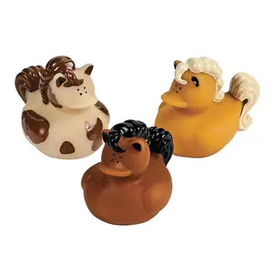 2" Brown & Black Vinyl Horse Rubber Ducks - 12 Pc.