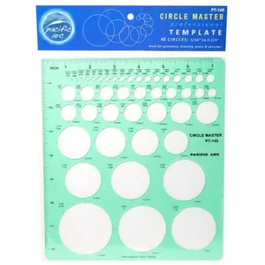 Pacific Arc Circle Master Template PT-145 - 45 Circles 1/16" to 2-1/4" for Lettering Guides & Technical Drawings