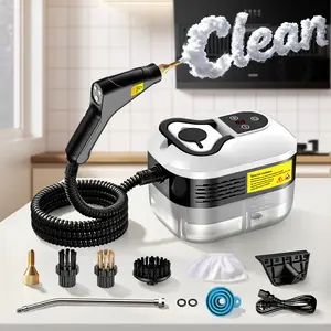 Handheld Steam Cleaner, Portable Father's Day Gift with 10 Accessories & Adjustable Levels for Kitchen, Bathroom, Car Cleaning