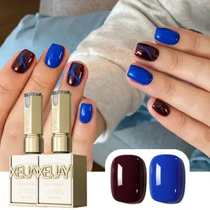 【live off】2PCS*15ML No. 84+94 red wine and Klein blue nail gel 2-color set high saturation gloss firm lasting white nail gel suitable for salon home nail DIY female holiday gift