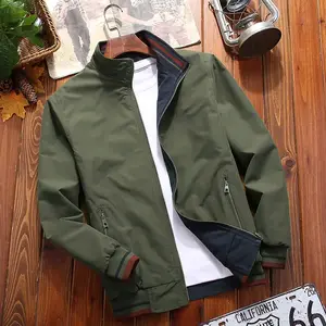 Men's Long Sleeve Solid Color Double-Sided Jacket - 2-Way Wear Regular Fit Outerwear for Business Casual Outfits, Spring & Autumn Casual Sports Top (Medium)