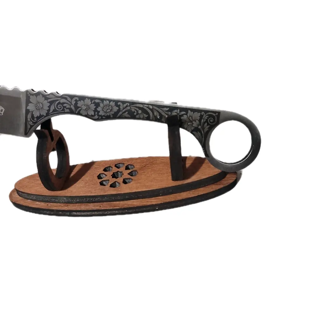 Custom Engraved Floral Unique Design Stainless Steel Hand Fruit Knife - Premium Kitchen Knives, Personalized Adult Accessory for Versatile Home Use