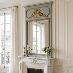 Orpheus Mirror - Antiqued Blue-Grey