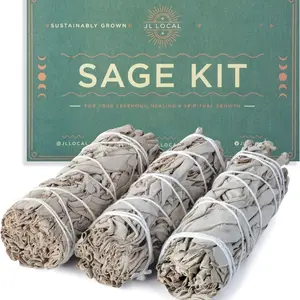 Handcrafted 4 Inch White Sage Sticks - Fresh, Natural California Sage Smudge Sticks with Instructions & Blessings - Wand Sage for Cleansing House Negative Energy & Other Smudging Rituals