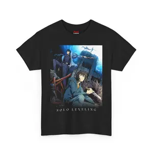 Solo Leveling Anime T-Shirt | Korean Manhwa Graphic Tee | Sung Jin-Woo Manga Shirt | Otaku Gift | Unisex Heavy Cotton Tee cotton anime tshirt