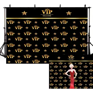 10x8FT VIP Photography Backdrop Red Carpet Event Backdrop for  Catwalks Stage Photography Background Cine Film Show Booth Celebrity Activity Portrait Party Banner Wallpaper