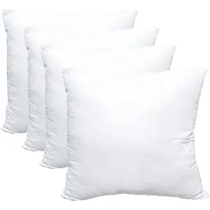 Luxury Pillow Inserts, Pack of 4, 16 x 16 inches Hypoallergenic Soft White Microfiber Couch Cushion Fillers