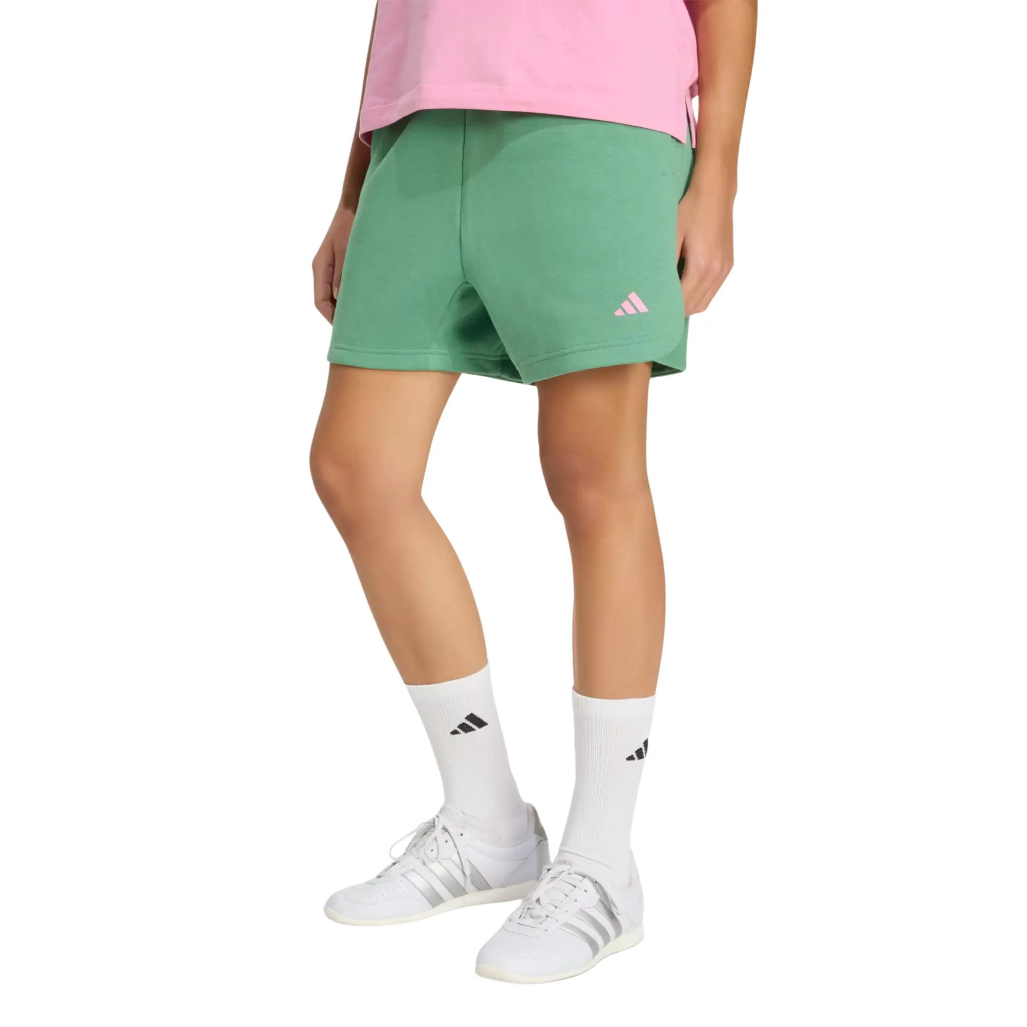 Adidas Women's Green 3 Stripes Loose Shorts, HZ0865