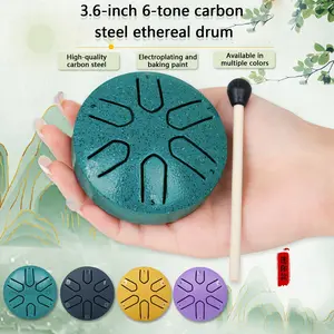 Pocket Drum C Key 3 Inch 6 Notes Carbon Steel Material Mini Ethereal Drum, Portable Percussion Instrument for Music Lovers
